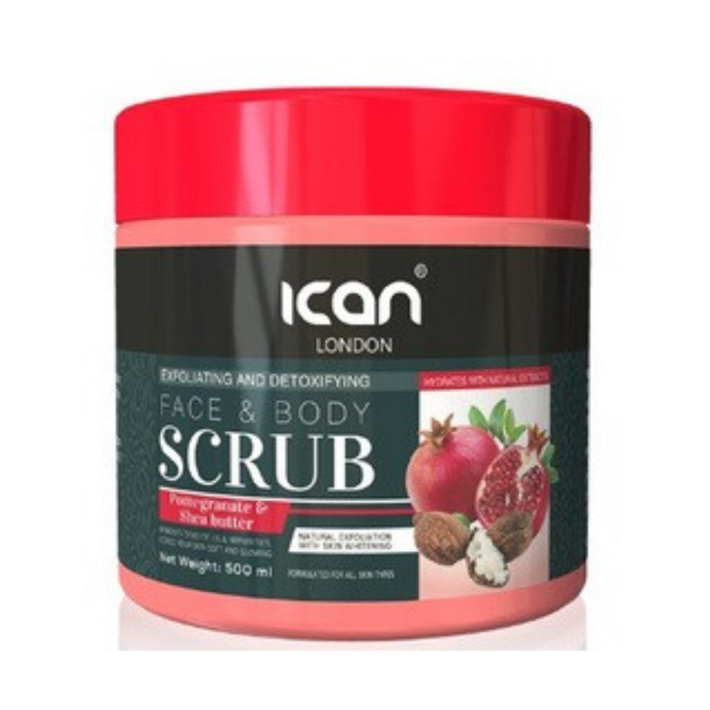 iCAN London Face & Body Scrub – Pomegranate and Shea Butter